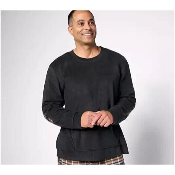 Stan Herman Men's Cozy Fleece Pullover Black Large A545142 - Picture 1 of 1